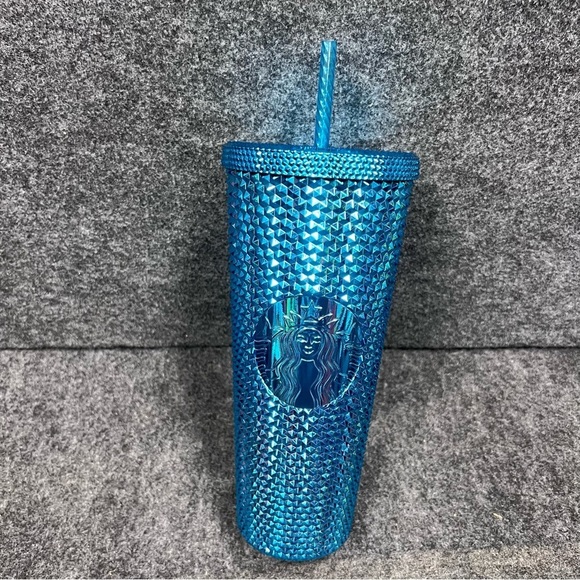 Starbucks Summer 2023 Blue Chrome Studded 24oz Venti Cold Cup Tumbler - NWOT - Picture 11 of 14
